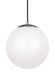 Visual Comfort Studio Canada - LED Pendant - Leo - Hanging Globe - Satin Aluminum- Union Lighting Luminaires Decor