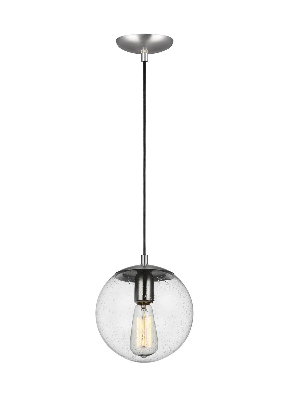 Visual Comfort Studio Canada - One Light Pendant - Leo - Hanging Globe - Satin Aluminum- Union Lighting Luminaires Decor