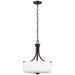 Generation Lighting Canada - Three Light Pendant - Canfield - Bronze- Union Lighting Luminaires Decor