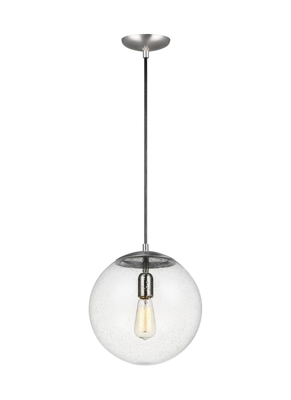 Visual Comfort Studio Canada - One Light Pendant - Leo - Hanging Globe - Satin Aluminum- Union Lighting Luminaires Decor