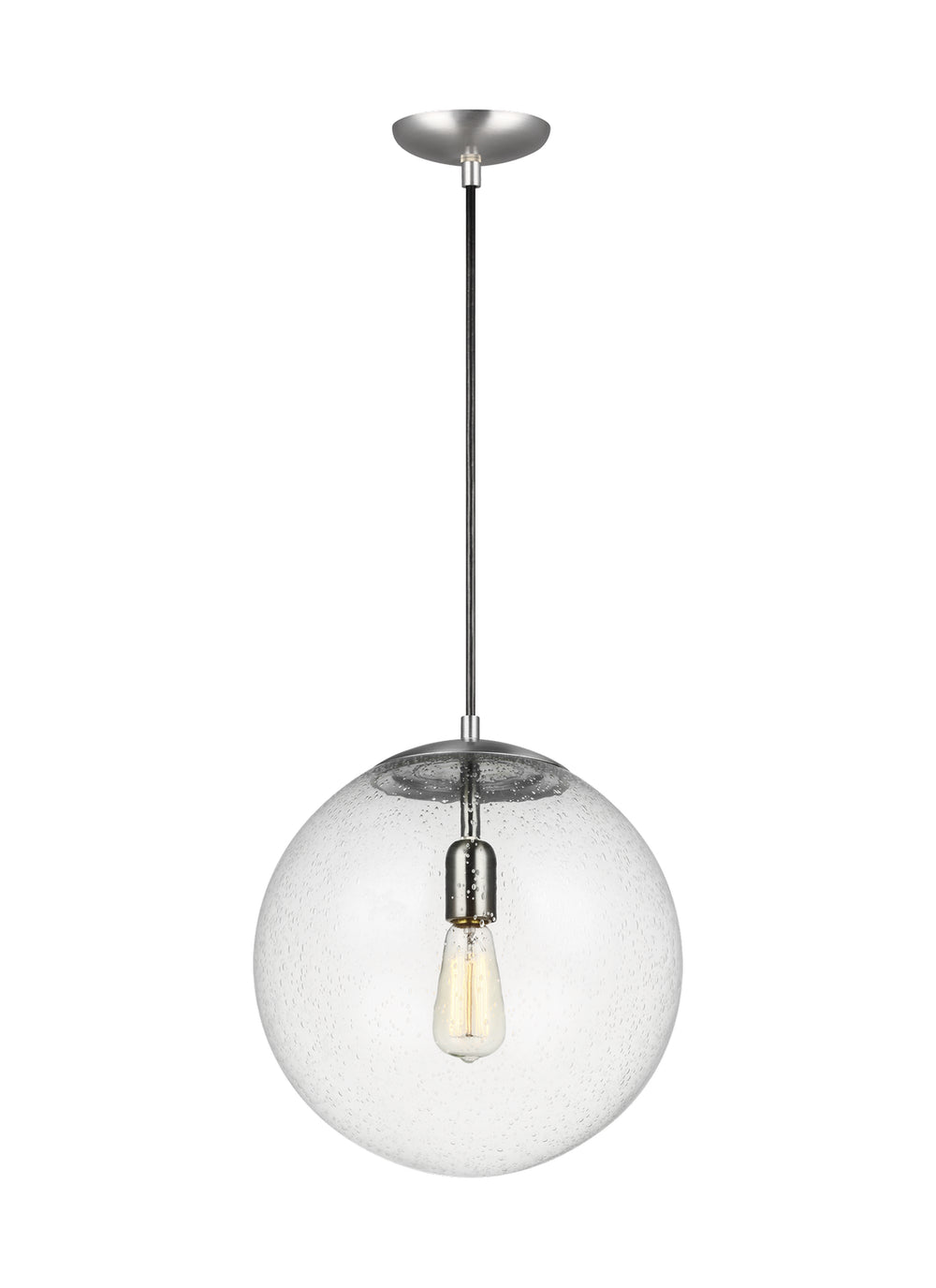 Visual Comfort Studio Canada - One Light Pendant - Leo - Hanging Globe - Satin Aluminum- Union Lighting Luminaires Decor