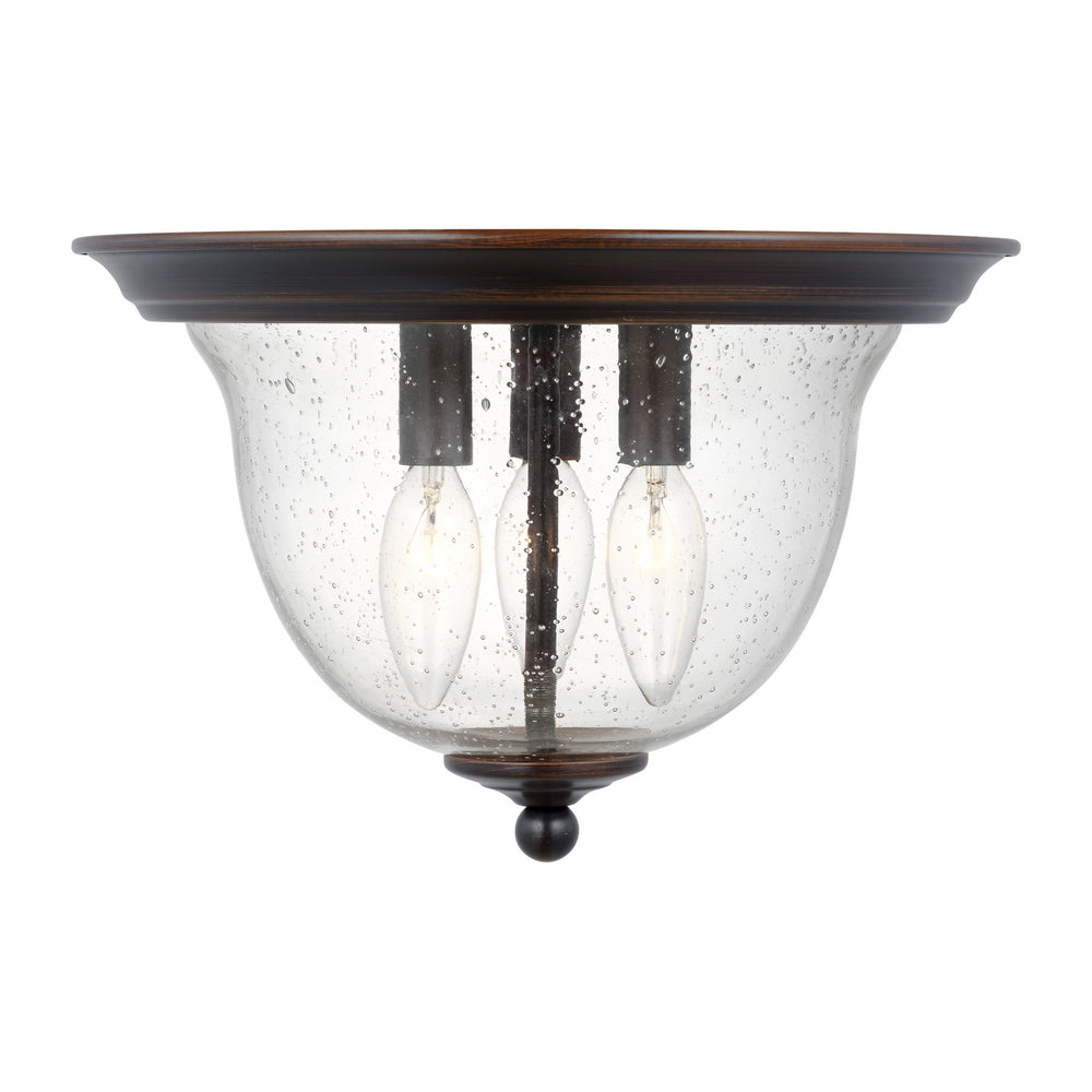 Generation Lighting Canada - Three Light Ceiling Flush Mount - Belton - Bronze- Union Lighting Luminaires Decor