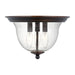 Generation Lighting Canada - Three Light Ceiling Flush Mount - Belton - Bronze- Union Lighting Luminaires Decor