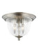 Generation Lighting Canada - Three Light Flush Mount - Belton - Brushed Nickel- Union Lighting Luminaires Decor