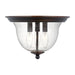 Generation Lighting Canada - Three Light Ceiling Flush Mount - Belton - Bronze- Union Lighting Luminaires Decor