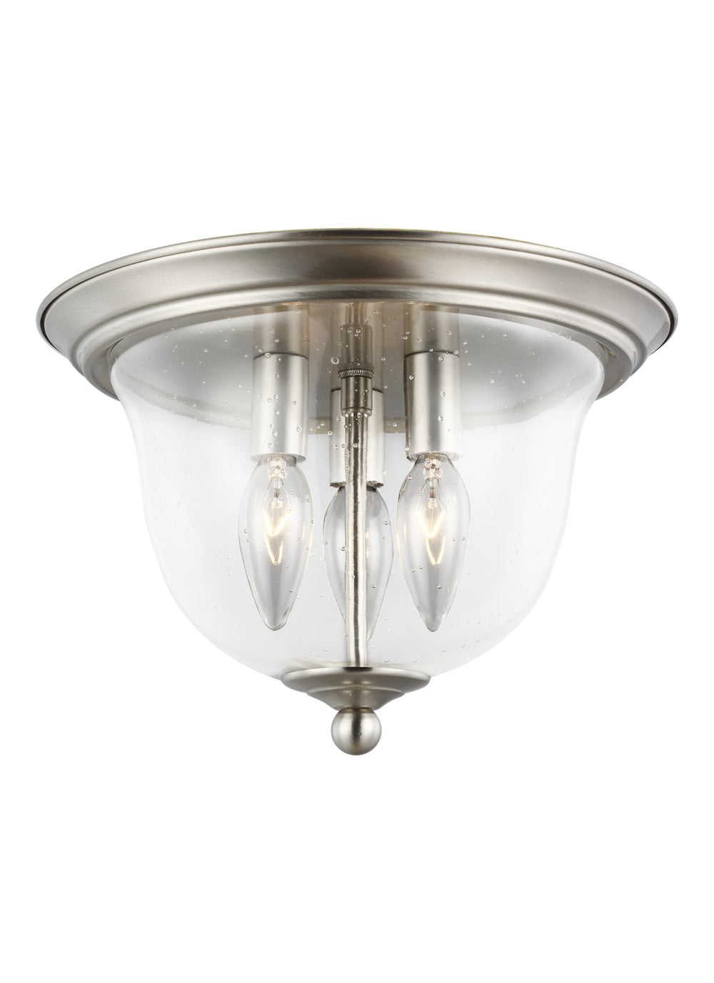Generation Lighting Canada - Three Light Ceiling Flush Mount - Belton - Brushed Nickel- Union Lighting Luminaires Decor