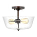 Generation Lighting Canada - Two Light Ceiling Semi-Flush Mount - Belton - Bronze- Union Lighting Luminaires Decor