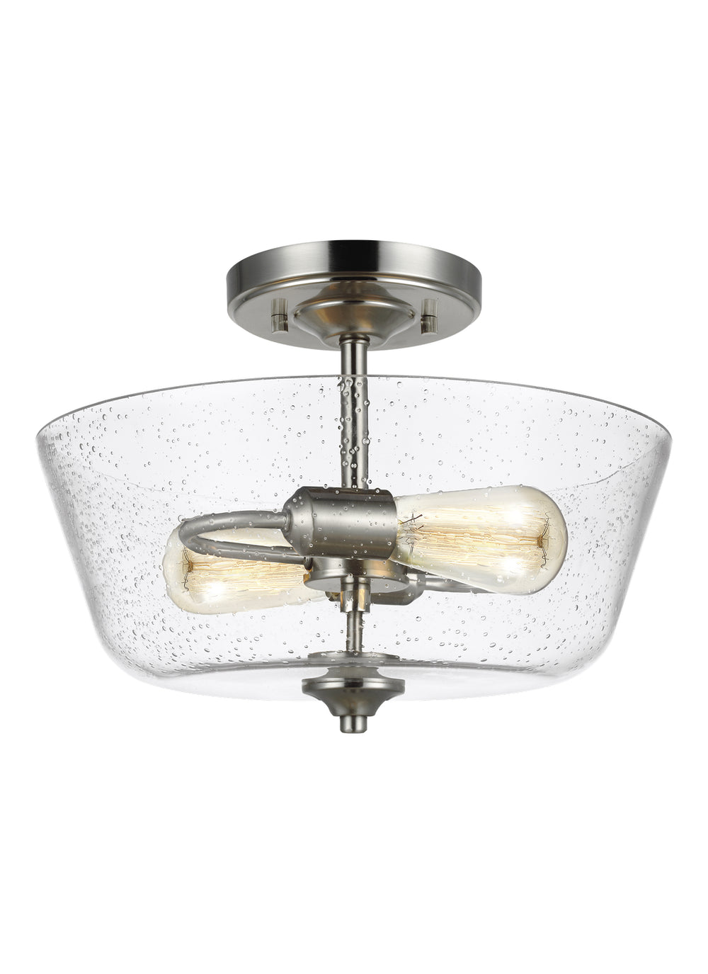 Generation Lighting Canada - Two Light Semi-Flush Mount - Belton - Brushed Nickel- Union Lighting Luminaires Decor