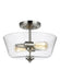 Generation Lighting Canada - Two Light Semi-Flush Mount - Belton - Brushed Nickel- Union Lighting Luminaires Decor