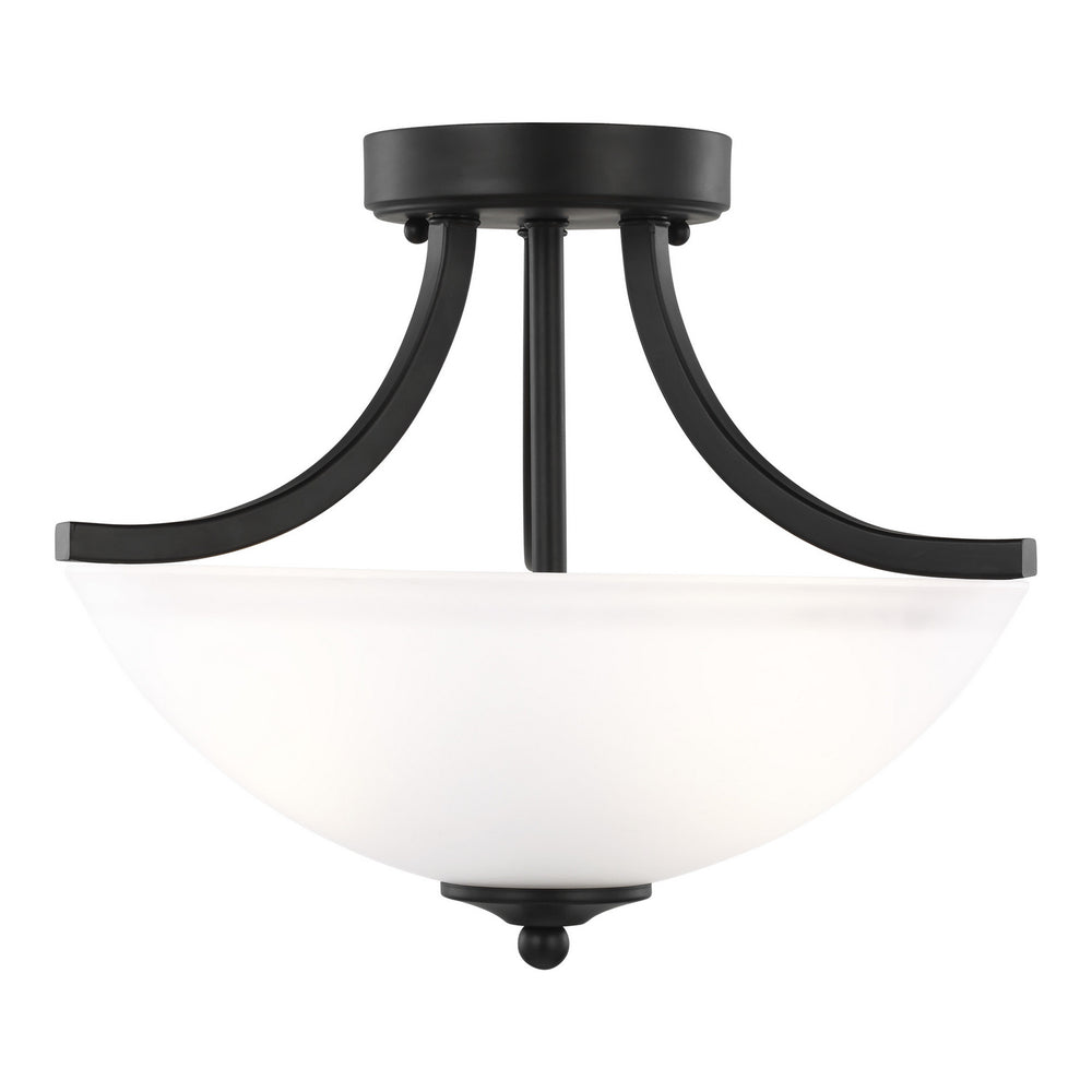 Generation Lighting Canada - Two Light Semi-Flush Convertible Pendant - Geary - Midnight Black- Union Lighting Luminaires Decor