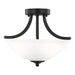 Generation Lighting Canada - Two Light Semi-Flush Convertible Pendant - Geary - Midnight Black- Union Lighting Luminaires Decor