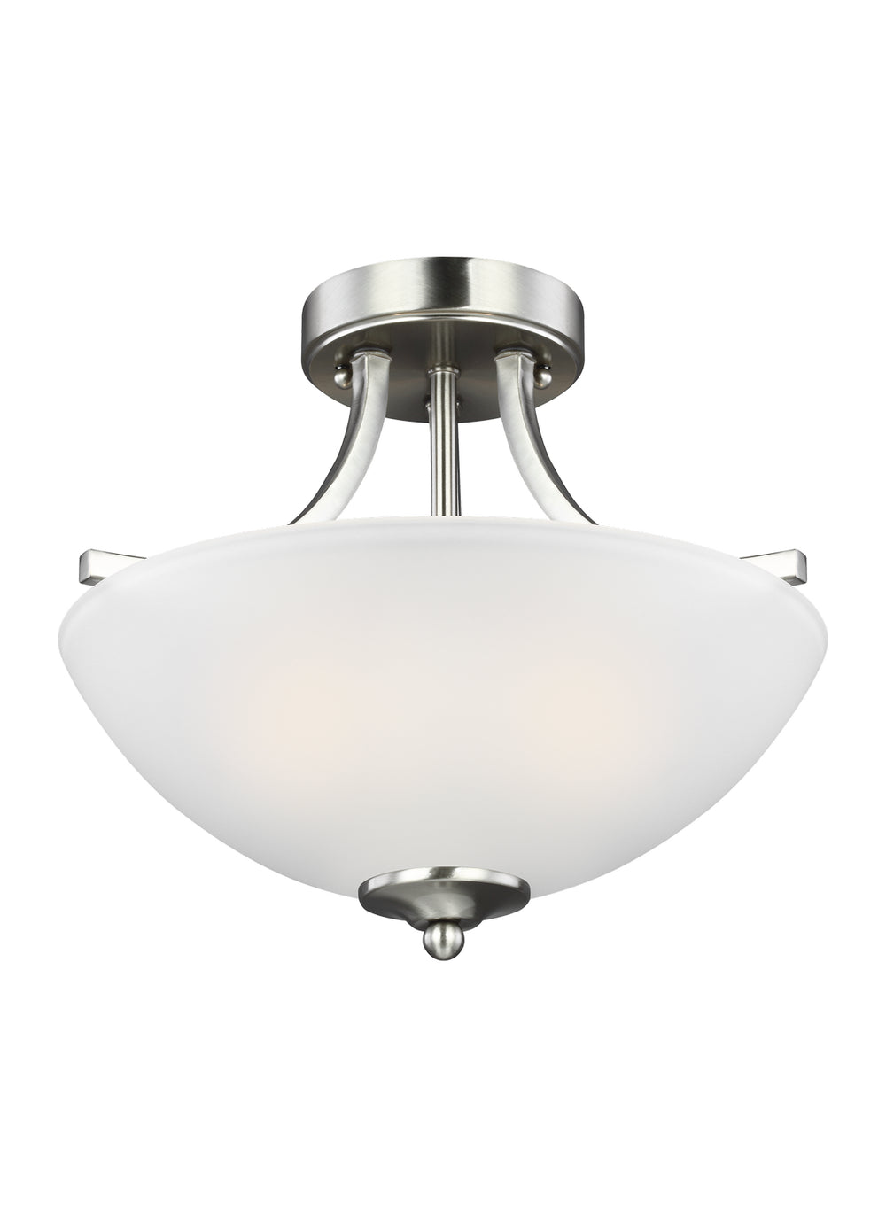 Generation Lighting Canada - Two Light Semi-Flush Convertible Pendant - Geary - Brushed Nickel- Union Lighting Luminaires Decor