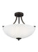 Generation Lighting Canada - Three Light Semi-Flush Convertible Pendant - Geary - Bronze- Union Lighting Luminaires Decor