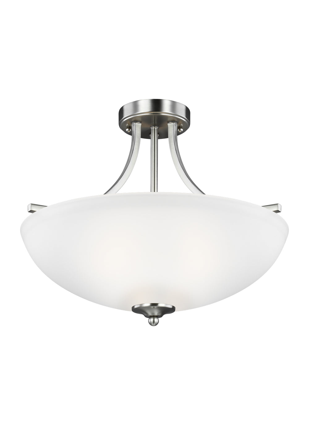 Generation Lighting Canada - Three Light Semi-Flush Convertible Pendant - Geary - Brushed Nickel- Union Lighting Luminaires Decor