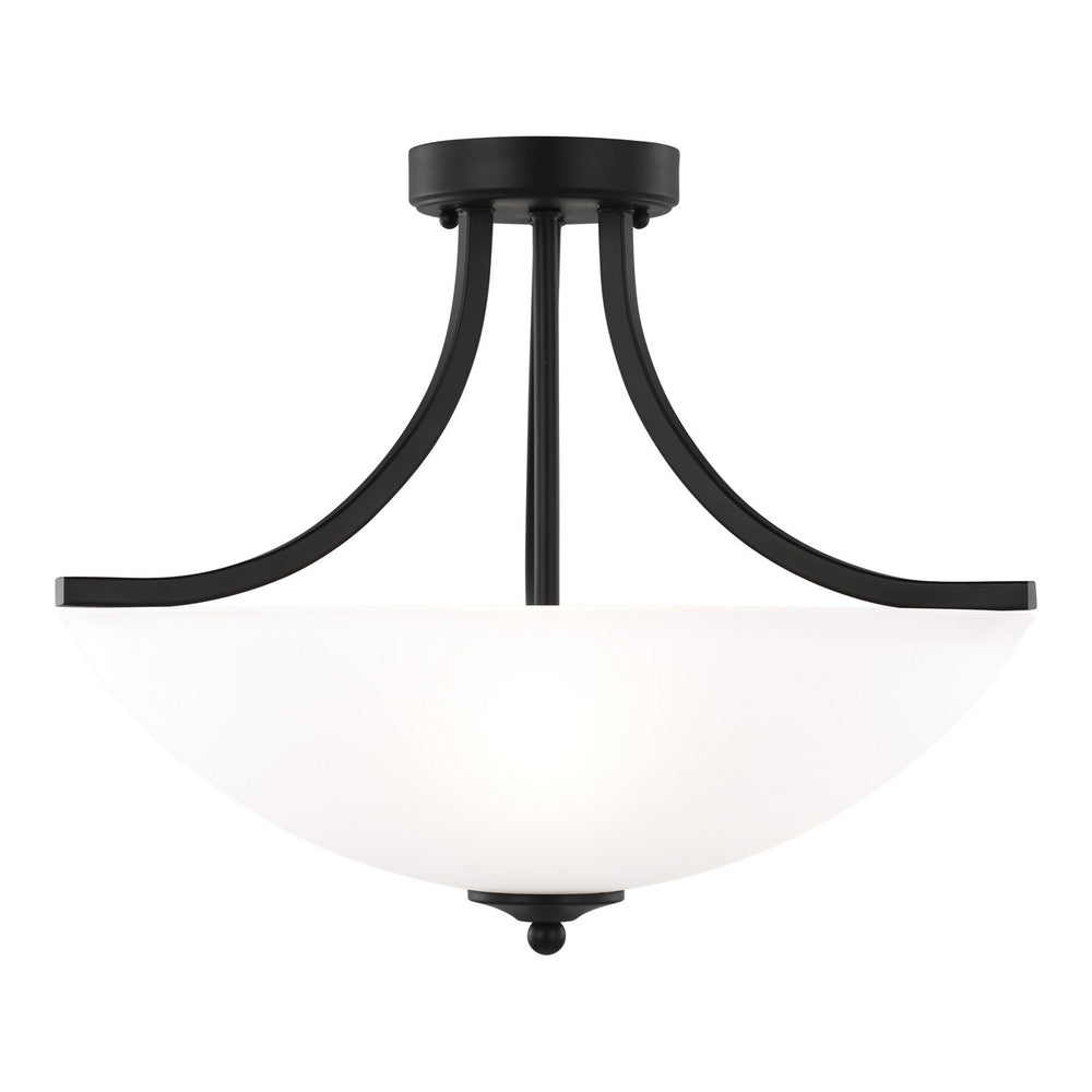 Generation Lighting Canada - Three Light Semi-Flush Convertible Pendant - Geary - Midnight Black- Union Lighting Luminaires Decor