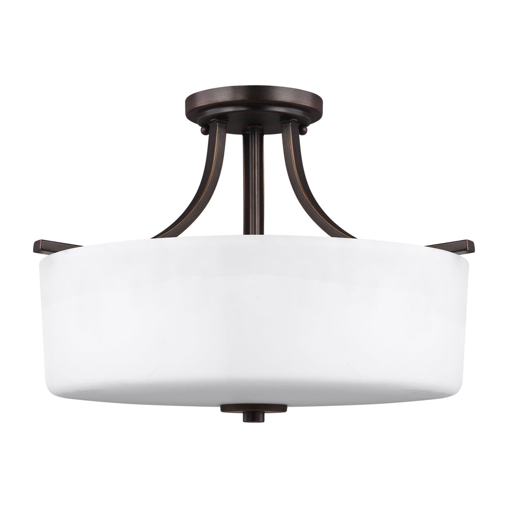 Generation Lighting Canada - Three Light Semi-Flush Mount - Canfield - Bronze- Union Lighting Luminaires Decor