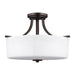 Generation Lighting Canada - Three Light Semi-Flush Mount - Canfield - Bronze- Union Lighting Luminaires Decor