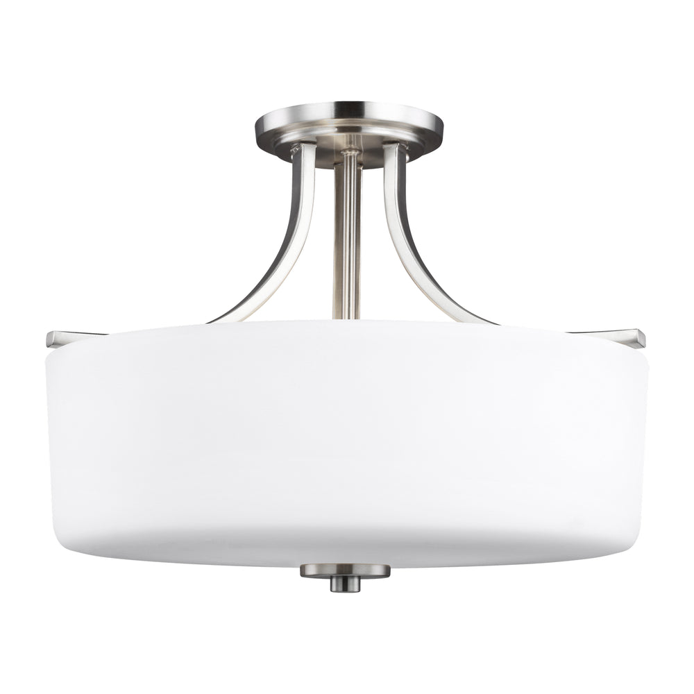 Generation Lighting Canada - Three Light Semi-Flush Mount - Canfield - Brushed Nickel- Union Lighting Luminaires Decor