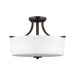 Generation Lighting Canada - Three Light Semi-Flush Mount - Canfield - Bronze- Union Lighting Luminaires Decor