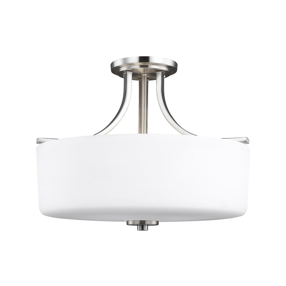 Generation Lighting Canada - Three Light Semi-Flush Mount - Canfield - Brushed Nickel- Union Lighting Luminaires Decor