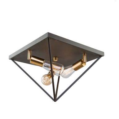 Artcraft Canada - Three Light Flush Mount - Artistry - Matte Black & Harvest Brass- Union Lighting Luminaires Decor