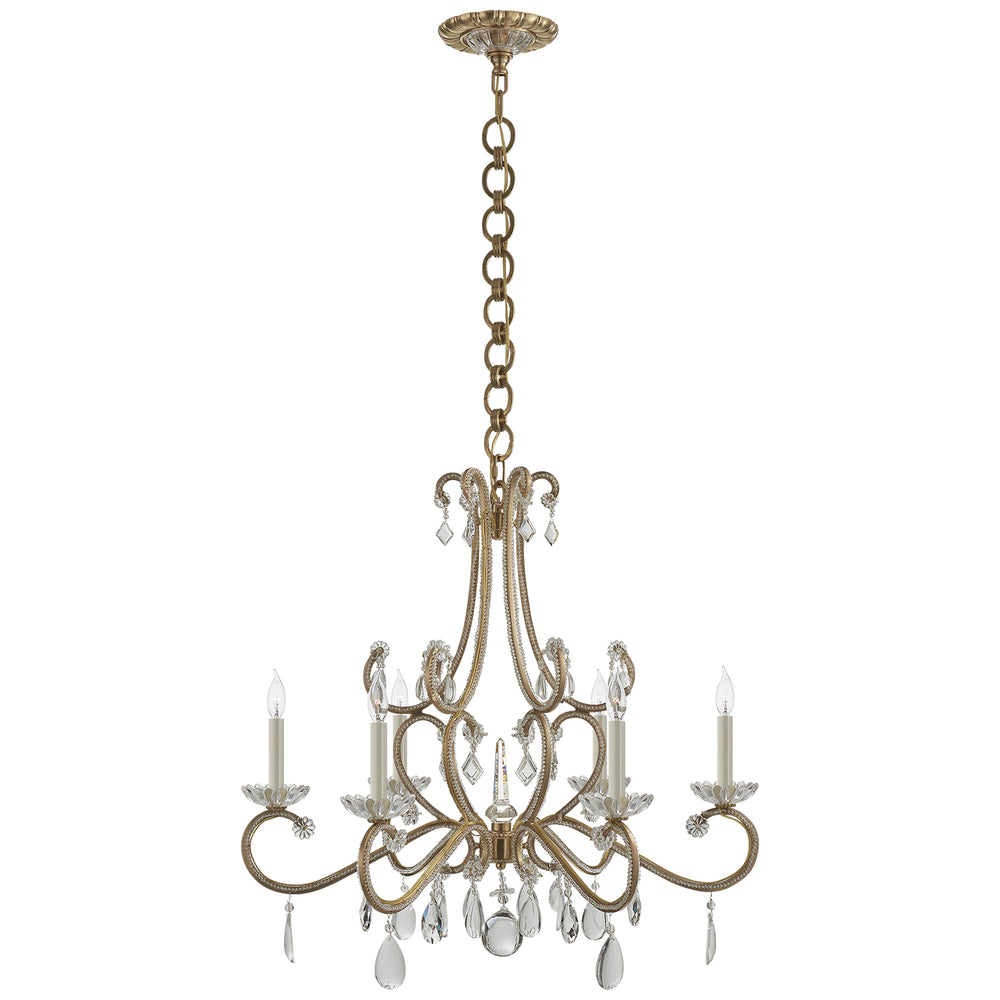 Visual Comfort Signature Canada - Six Light Chandelier - Montmartre - Hand-Rubbed Antique Brass- Union Lighting Luminaires Decor