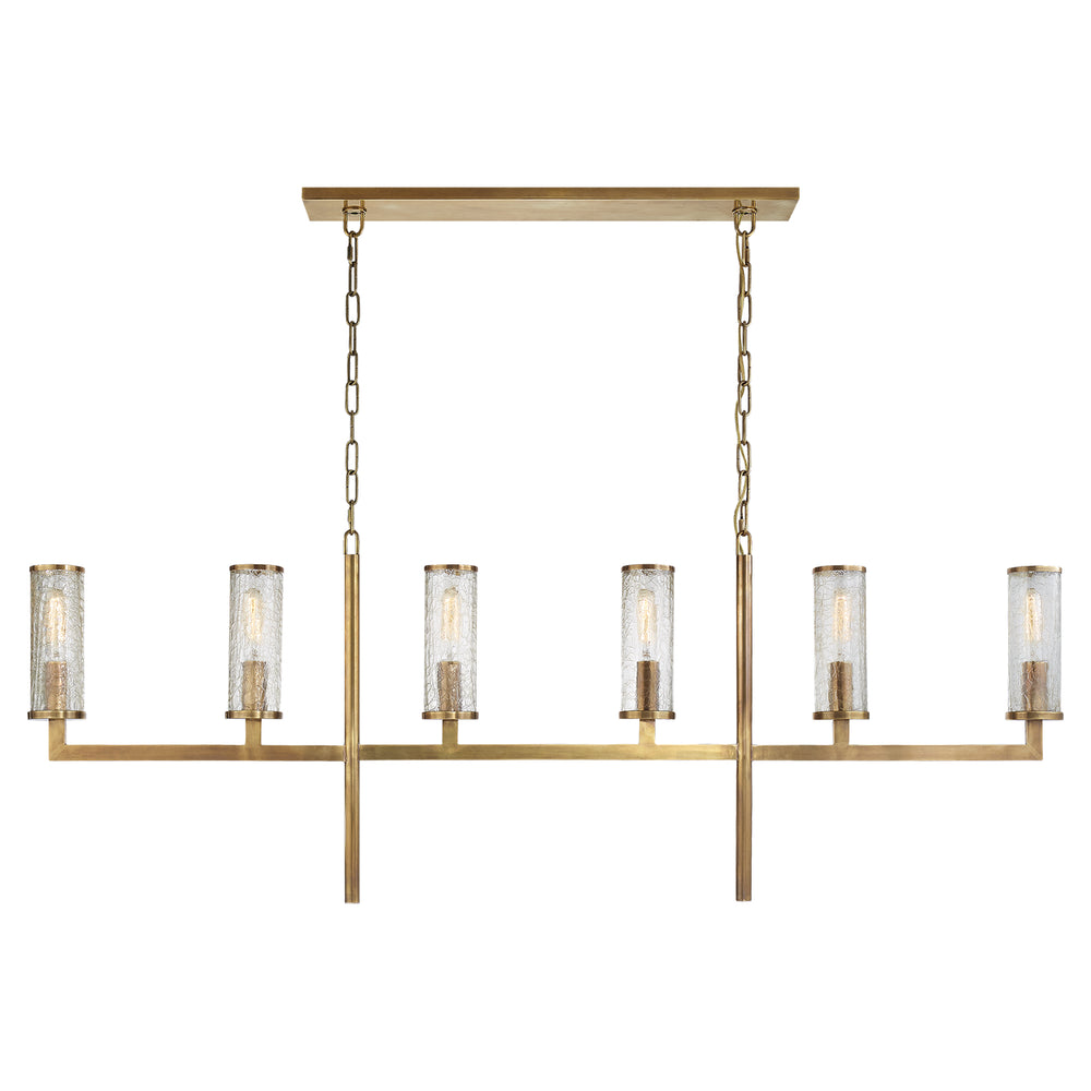Visual Comfort Signature Canada - Six Light Linear Chandelier - Liaison - Antique-Burnished Brass- Union Lighting Luminaires Decor