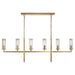 Visual Comfort Signature Canada - Six Light Linear Chandelier - Liaison - Antique-Burnished Brass- Union Lighting Luminaires Decor