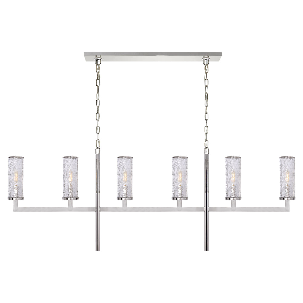 Visual Comfort Signature Canada - Six Light Linear Chandelier - Liaison - Polished Nickel- Union Lighting Luminaires Decor