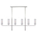 Visual Comfort Signature Canada - Six Light Linear Chandelier - Liaison - Polished Nickel- Union Lighting Luminaires Decor