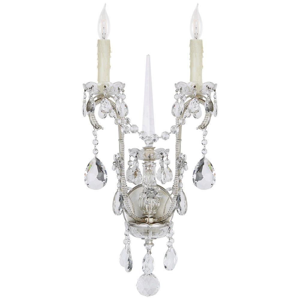 Ralph Lauren Canada - Two Light Wall Sconce - Alessandra - Antique Silver Leaf- Union Lighting Luminaires Decor