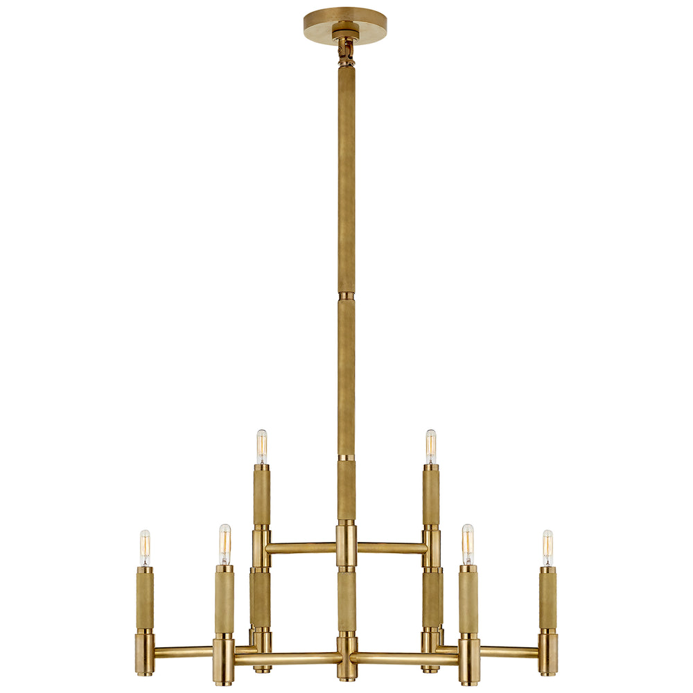 Ralph Lauren Canada - Nine Light Chandelier - Barrett - Natural Brass- Union Lighting Luminaires Decor
