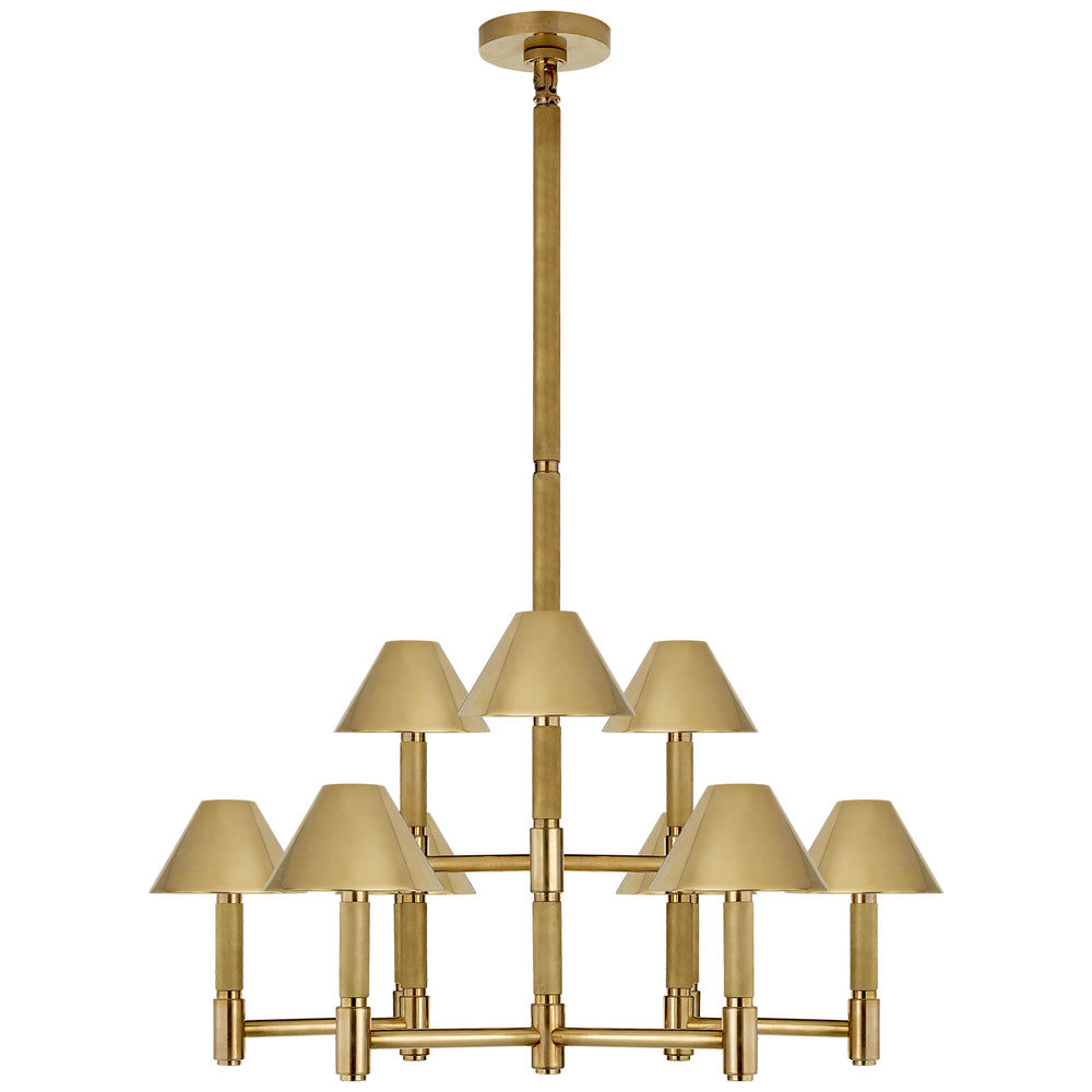 Ralph Lauren Canada - Nine Light Chandelier - Barrett - Natural Brass- Union Lighting Luminaires Decor
