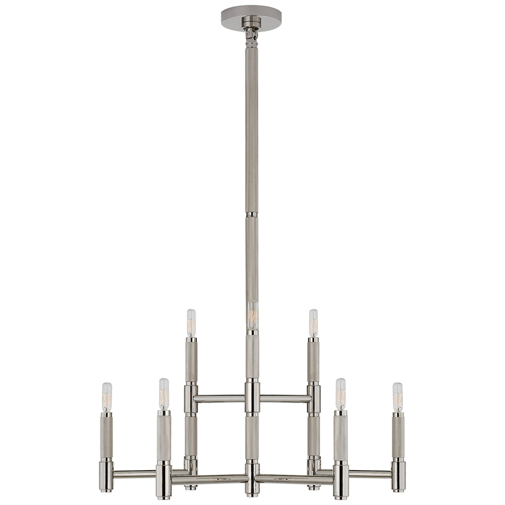 Ralph Lauren Canada - Nine Light Chandelier - Barrett - Polished Nickel- Union Lighting Luminaires Decor