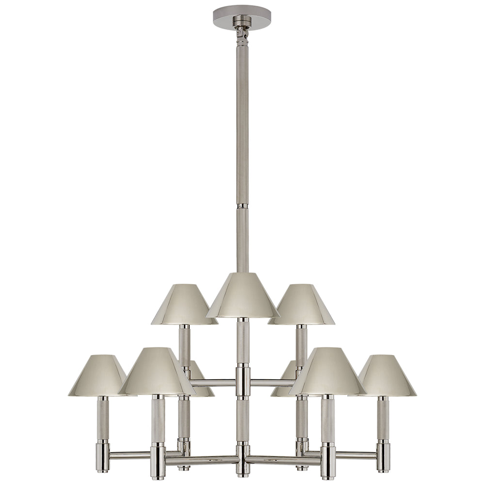 Ralph Lauren Canada - Nine Light Chandelier - Barrett - Polished Nickel- Union Lighting Luminaires Decor