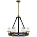 Ralph Lauren Canada - Six Light Chandelier - Riley - Natural Brass and Navy Leather- Union Lighting Luminaires Decor