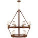 Ralph Lauren Canada - 12 Light Chandelier - Riley - Natural Brass and Saddle Leather- Union Lighting Luminaires Decor