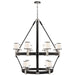 Ralph Lauren Canada - 12 Light Chandelier - Riley - Polished Nickel and Chocolate Leather- Union Lighting Luminaires Decor