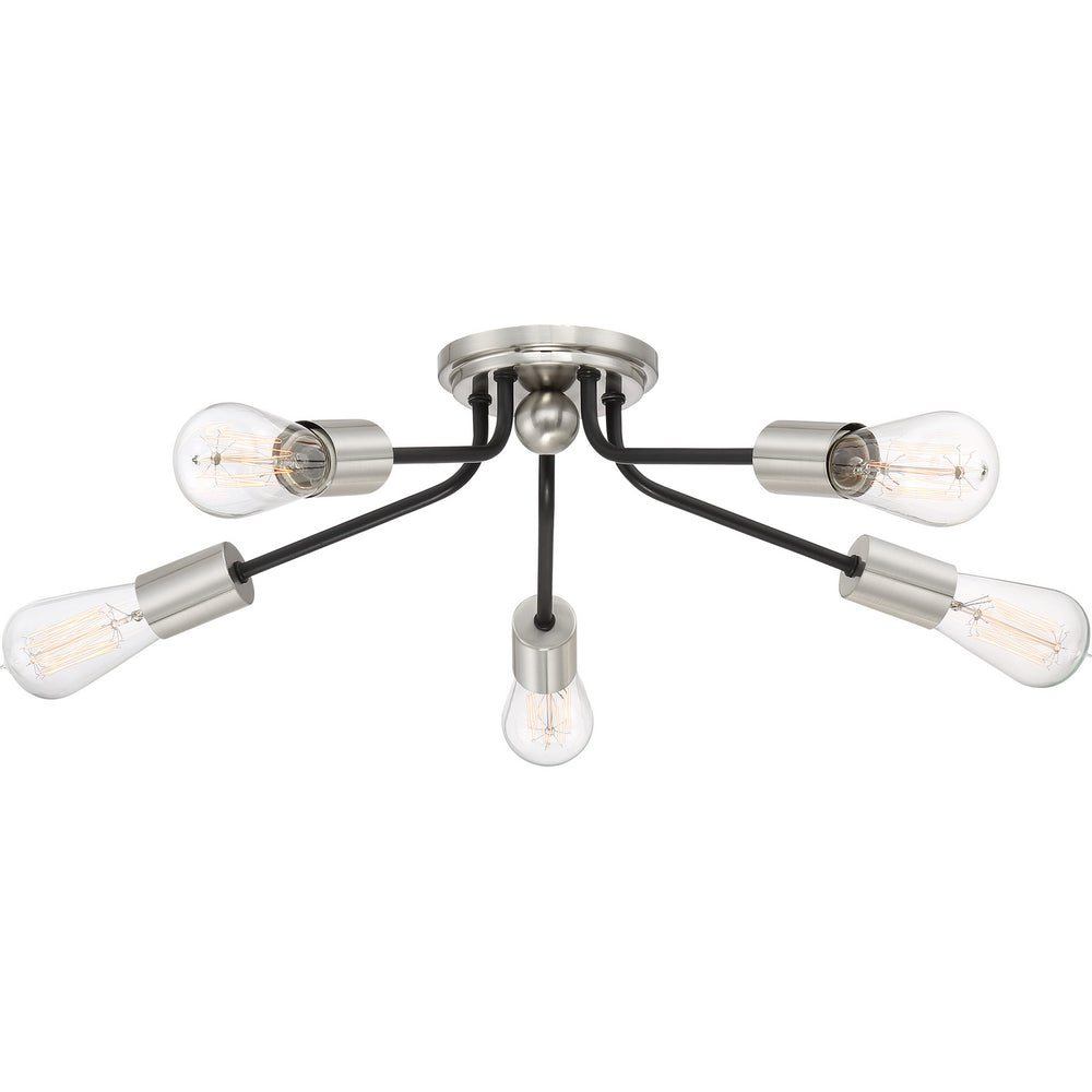 Quoizel - Five Light Flush Mount - Latitude - Earth Black- Union Lighting Luminaires Decor
