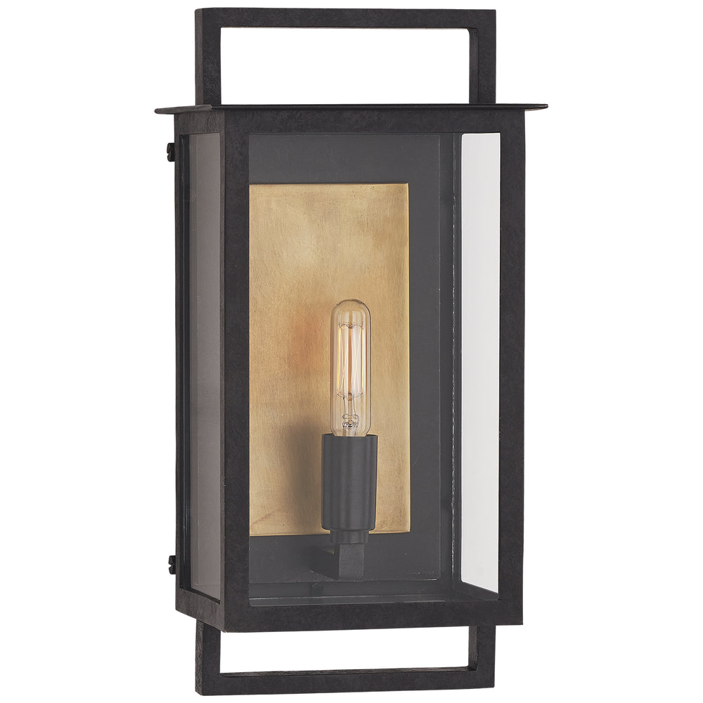 Visual Comfort Signature Canada - One Light Outdoor Wall Sconce - Halle - Aged Iron and Clear Glass- Union Lighting Luminaires Decor