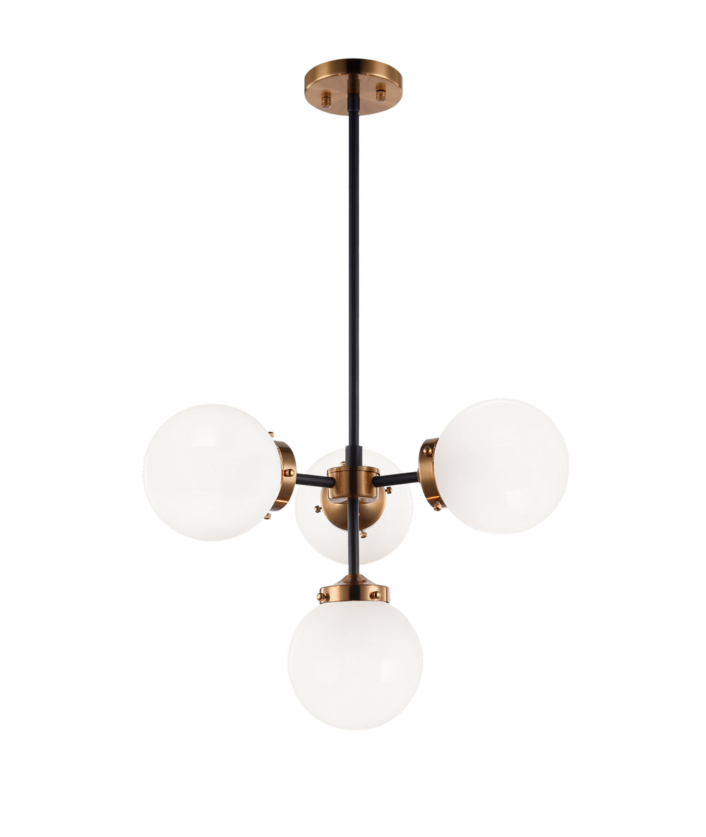 Matteo Canada - Four Light Pendant - Maru - Aged Gold Brass- Union Lighting Luminaires Decor