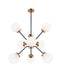 Matteo Canada - Nine Light Chandelier - Maru - Aged Gold Brass- Union Lighting Luminaires Decor