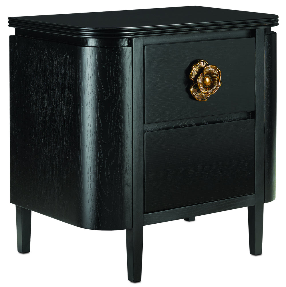 Currey and Company - Nightstand - Briallen Collection - Caviar Black/Antique Brass- Union Lighting Luminaires Decor