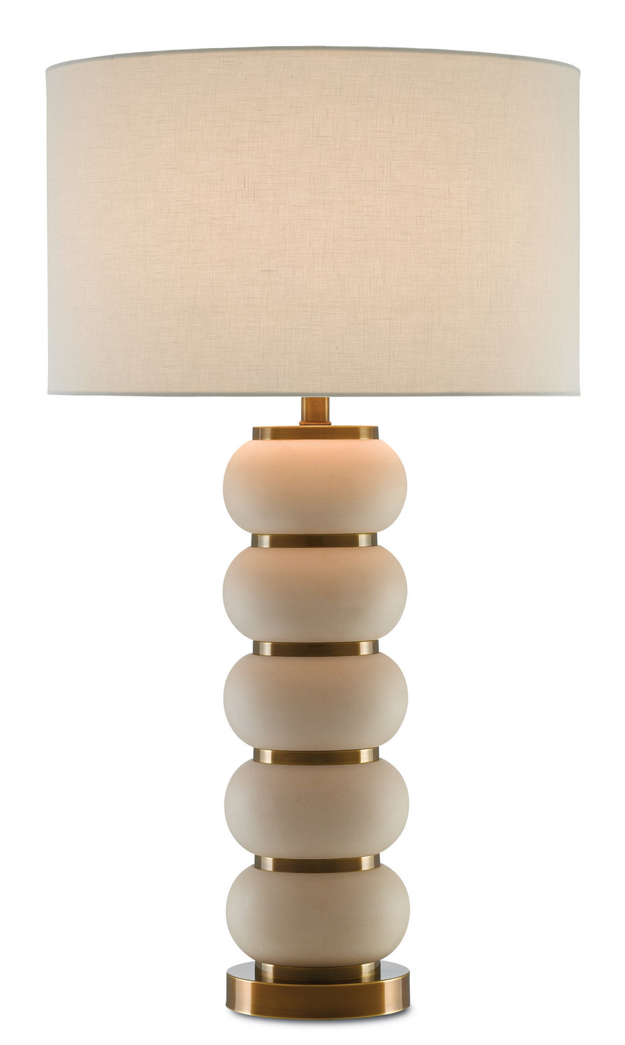 Currey and Company - One Light Table Lamp - Luko Table Lamp - White Mud/Antique Brass- Union Lighting Luminaires Decor