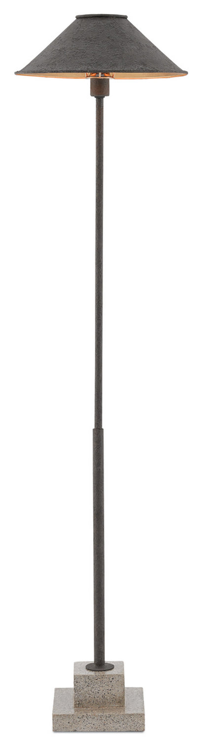 Currey and Company - One Light Floor Lamp - Fudo - Molé Black/Polished Portland- Union Lighting Luminaires Decor