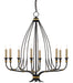 Currey and Company - Eight Light Chandelier - Folgate - French Black/Gold Leaf- Union Lighting Luminaires Decor