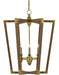 Currey and Company - Three Light Lantern - Bastian - Chestnut/Brass- Union Lighting Luminaires Decor