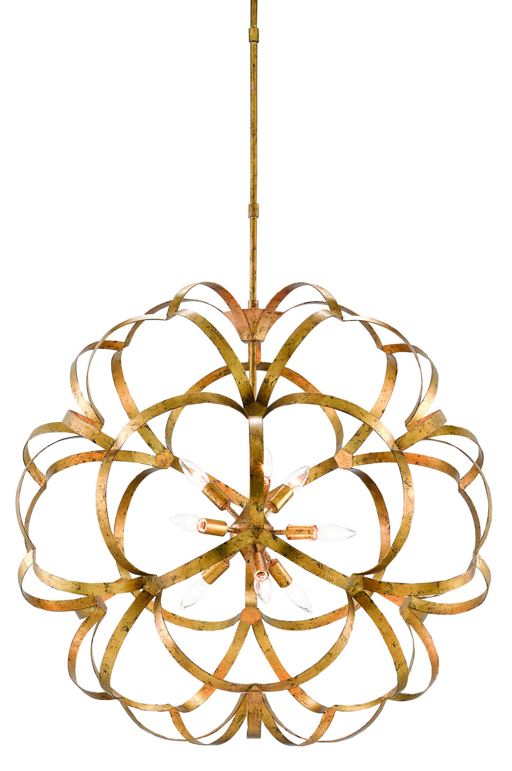 Currey and Company - Nine Light Chandelier - Sappho Gold Orb Chandelier - Autumn Gold- Union Lighting Luminaires Decor