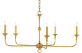Currey and Company - Five Light Chandelier - Nottaway Collection - Contemporary Gold Leaf- Union Lighting Luminaires Decor