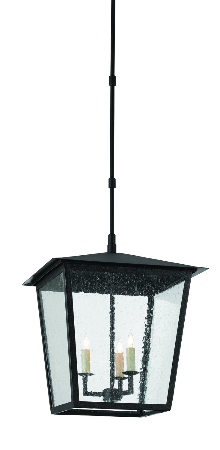 Currey and Company - Three Light Outdoor Lantern - Bening Collection - Midnight- Union Lighting Luminaires Decor